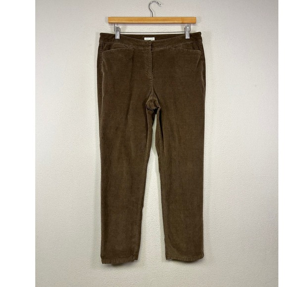 J. Jill Pants - Dark Academia J. Jill Womens 8 Petite Brown Corduroy Straight Leg Stretch Pants